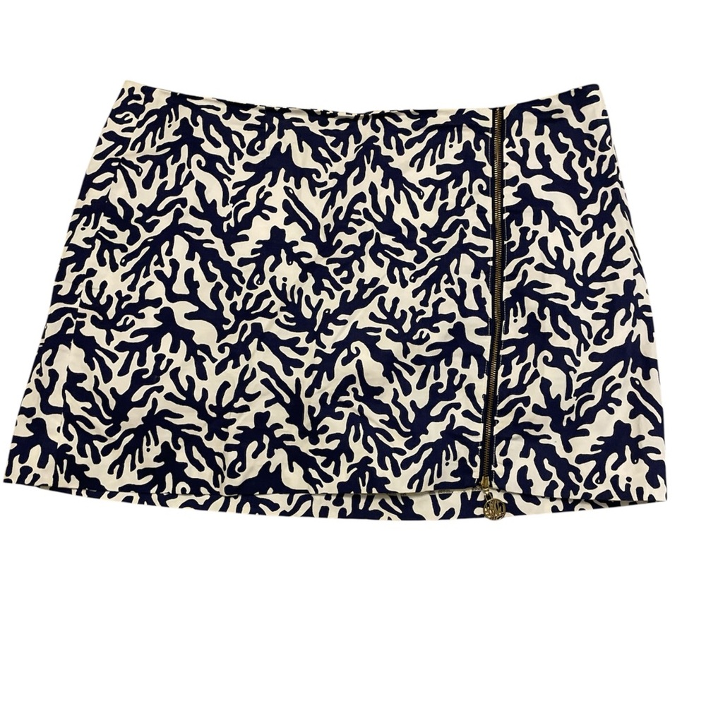 Lilly Pulitzer Navy and White Mini Pencil Skirt